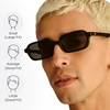 image:imageLe Specs Pilferer Retro 90s Rectangle Sunglasses for Women and MenBlack