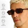 image:imageLe Specs Pilferer Retro 90s Rectangle Sunglasses for Women and MenTortoise