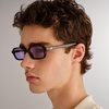image:imageLe Specs Pilferer Sunglasses  Black Lilac Rectangle Unisex Contempory 90s Style