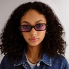 image:imageLe Specs Pilferer Sunglasses  Black Lilac Rectangle Unisex Contempory 90s Style