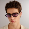 image:imageLe Specs Pilferer Sunglasses  Black Lilac Rectangle Unisex Contempory 90s Style
