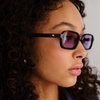 image:imageLe Specs Pilferer Sunglasses  Black Lilac Rectangle Unisex Contempory 90s Style