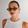 image:imageLe Specs Pilferer Sunglasses  Black Olive Rectangle Unisex Contemporary 90s Style
