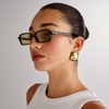 image:imageLe Specs Pilferer Sunglasses  Black Olive Rectangle Unisex Contemporary 90s Style